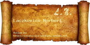 Laczkovics Norbert névjegykártya
